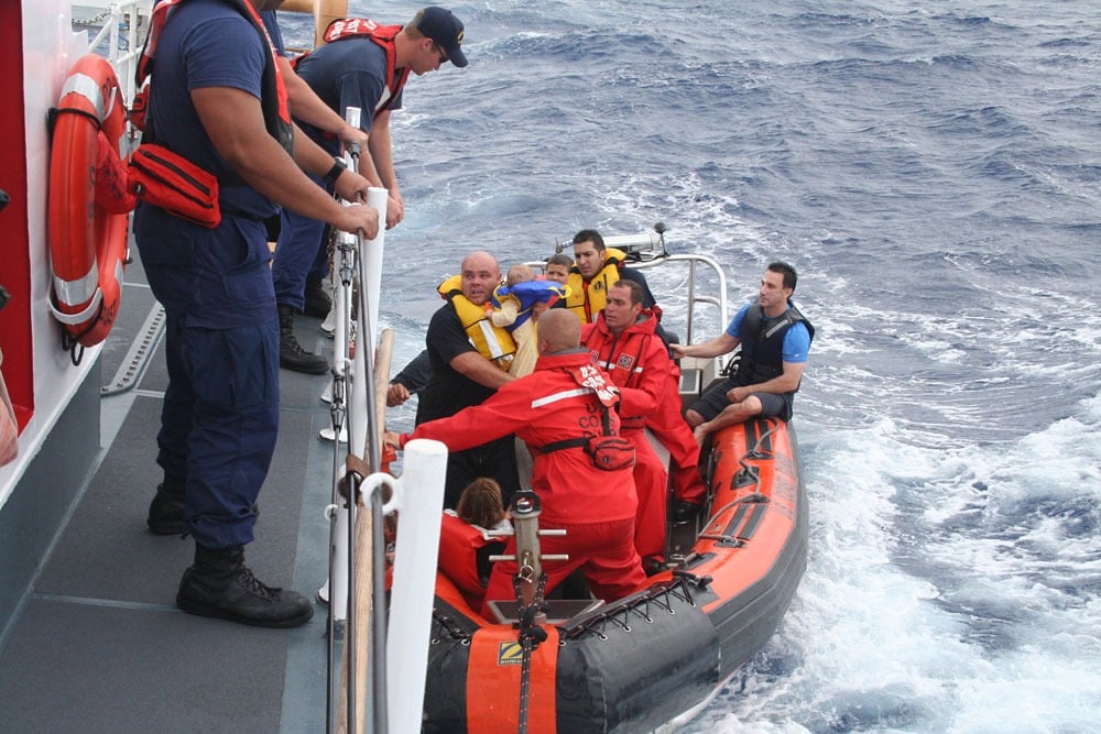 Coast Guard rescuing boaters