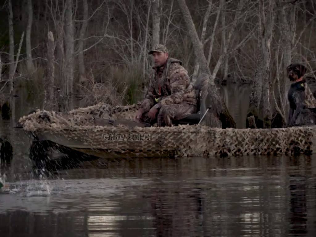 Hunter tossing out decoys