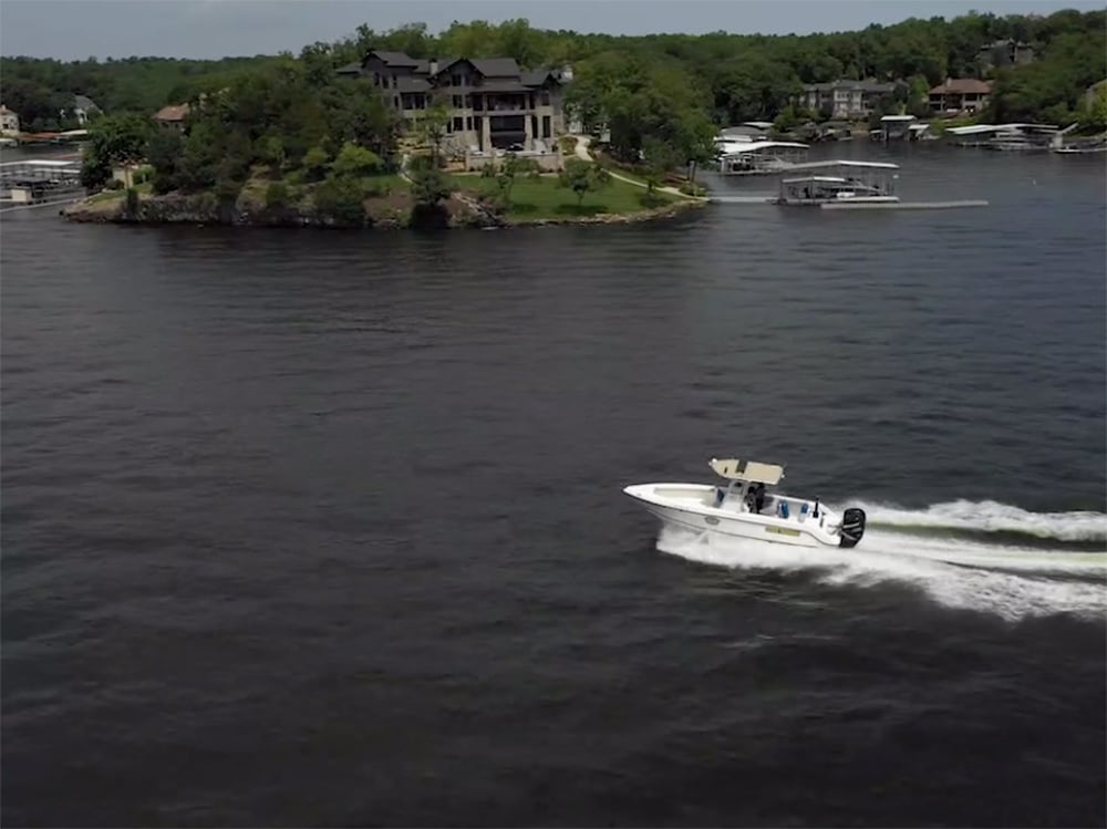 Marine patrol boat on a lake