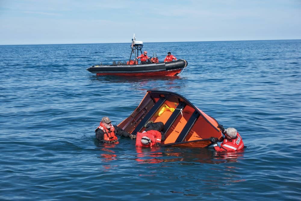 U.S. Coast Guard in the ocean