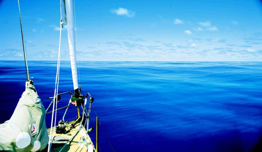 Sailboat on open water