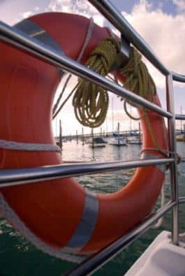 Life preserver on a boat