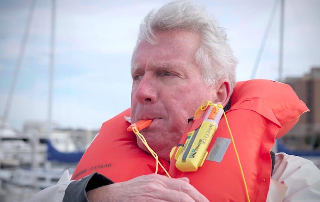 Boater wearing a life jacket