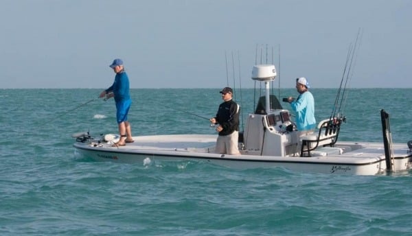 Anglers fishing in the ocean