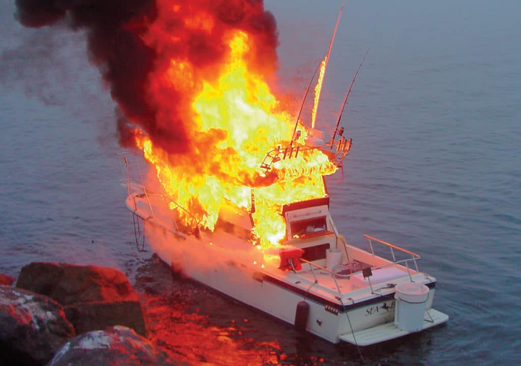 boat in fire