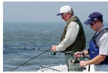 two people fishing