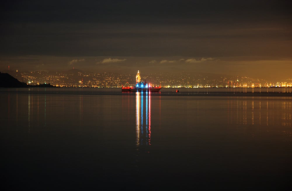 boat at night