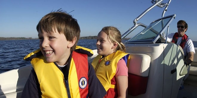 Kids in a life jacket.