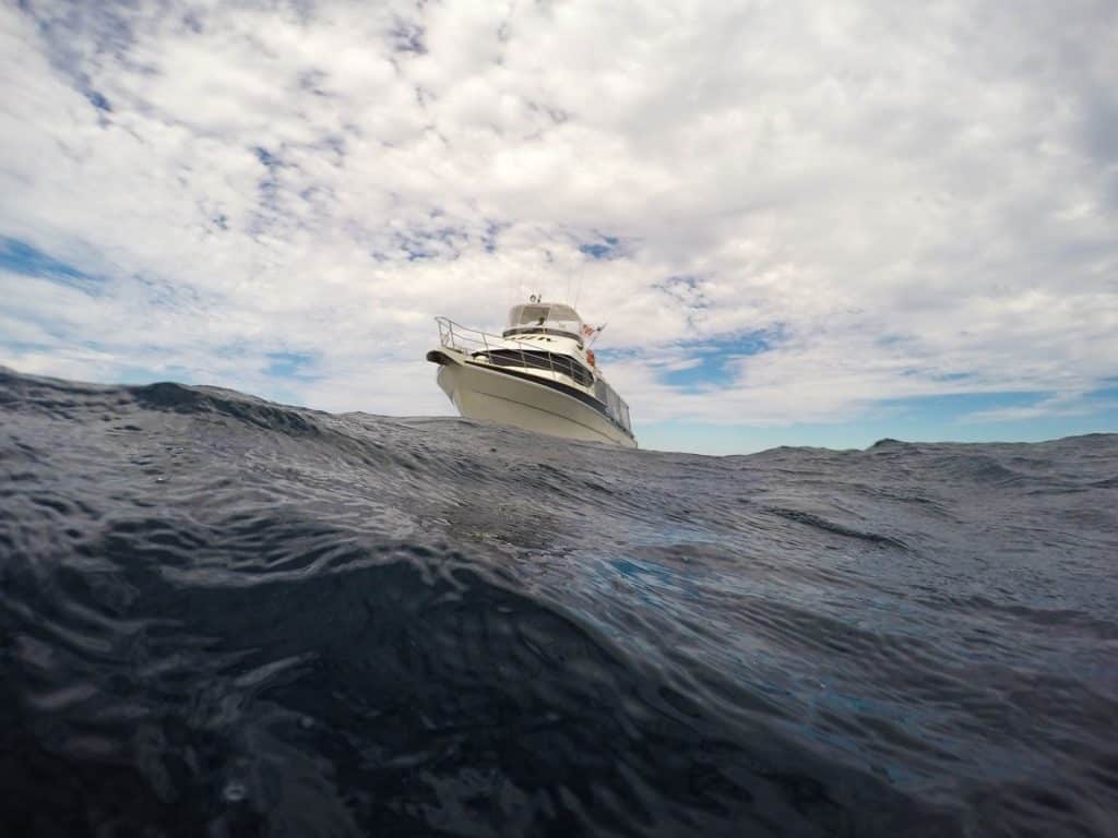 Boat on rough seas