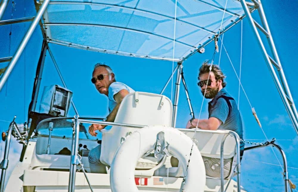 two men on a boat