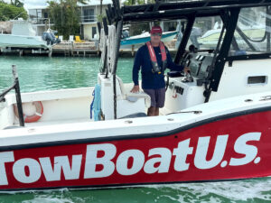 Carlos Galindo on one of his boats